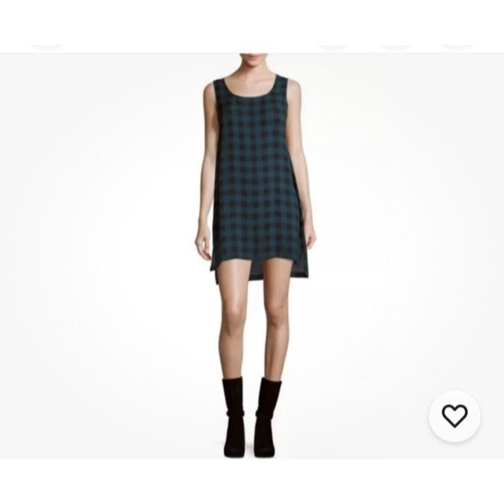 Eileen Fisher Silk Tunic Top Women’s SP Sleeveless Blue Black Buffalo Check